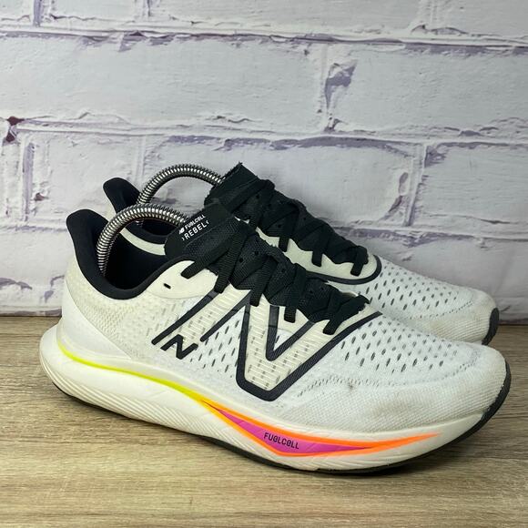 New Balance FuelCell Rebel V3 White Running Shoes Men's 8.5 Athletic Sneakers - Picture 1 of 8